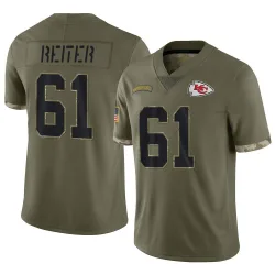 Kansas City Chiefs Youth Limited Olive 2022 Salute To Service Jersey (61 Austin Reiter)