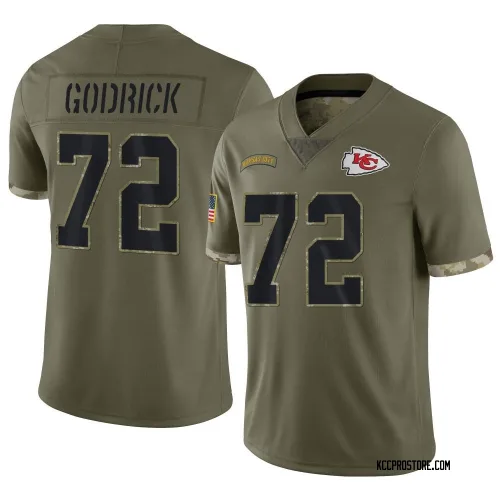 Kansas City Chiefs Youth Limited Olive 2022 Salute To Service Jersey (72 Chukwuebuka Godrick)