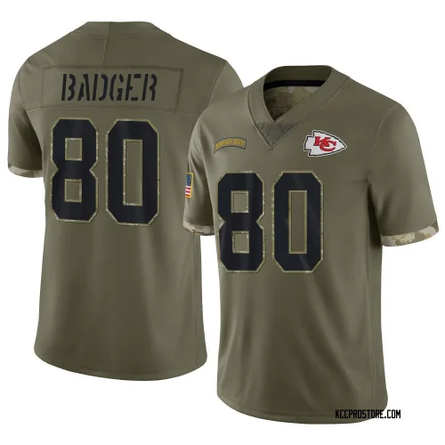 Kansas City Chiefs Youth Limited Olive 2022 Salute To Service Jersey (80 Elijhah Badger)