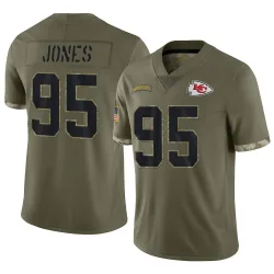 Kansas City Chiefs Youth Limited Olive 2022 Salute To Service Jersey (95 Chris Jones)