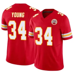 Kansas City Chiefs Youth Limited Red Vapor F.U.S.E. Jersey (34 Elijah Young)