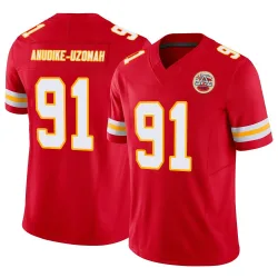 Kansas City Chiefs Youth Limited Red Vapor F.U.S.E. Jersey (91 Felix Anudike-Uzomah)