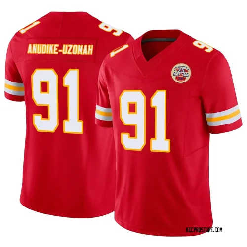 Kansas City Chiefs Youth Limited Red Vapor F.U.S.E. Jersey (91 Felix Anudike-Uzomah)