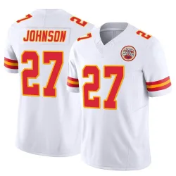 Kansas City Chiefs Youth Limited White Vapor F.U.S.E. Jersey (27 Larry Johnson)