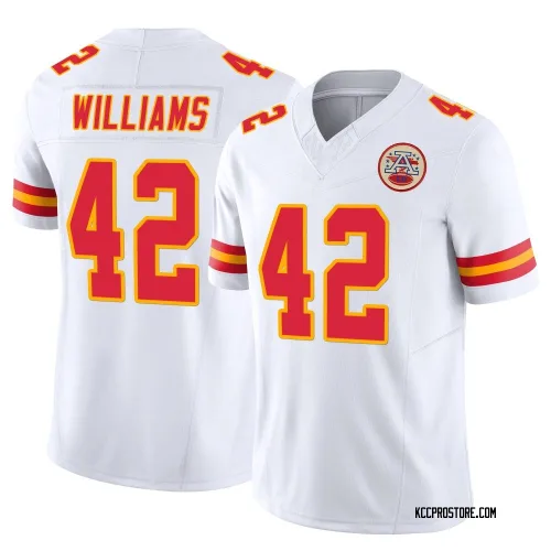 Kansas City Chiefs Youth Limited White Vapor F.U.S.E. Jersey (42 Major Williams)
