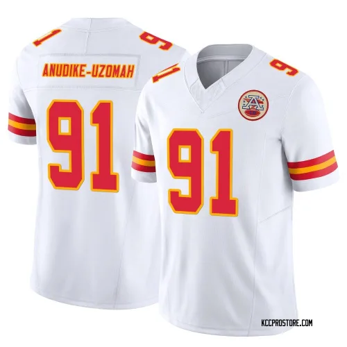 Kansas City Chiefs Youth Limited White Vapor F.U.S.E. Jersey (91 Felix Anudike-Uzomah)