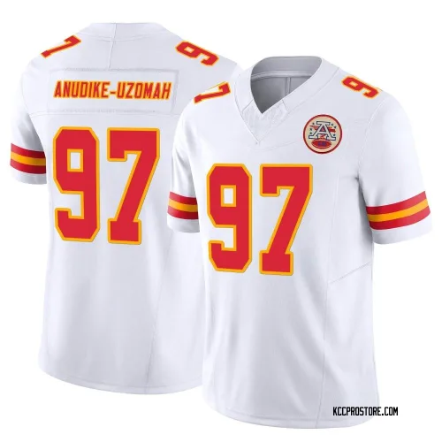 Kansas City Chiefs Youth Limited White Vapor F.U.S.E. Jersey (97 Felix Anudike-Uzomah)