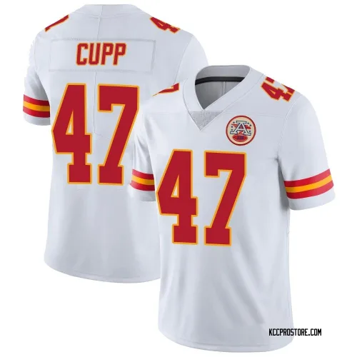 Kansas City Chiefs Youth Limited White Vapor Untouchable Jersey (47 Baylor Cupp)
