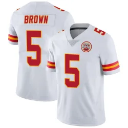 Kansas City Chiefs Youth Limited White Vapor Untouchable Jersey (5 Hollywood Brown)
