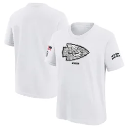 Kansas City Chiefs Youth White 2024 Salute To Service T-Shirt