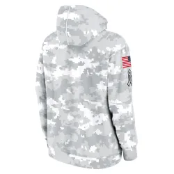 Kansas City Chiefs Youth White/Gray 2024 Salute To Service Pullover Hoodie